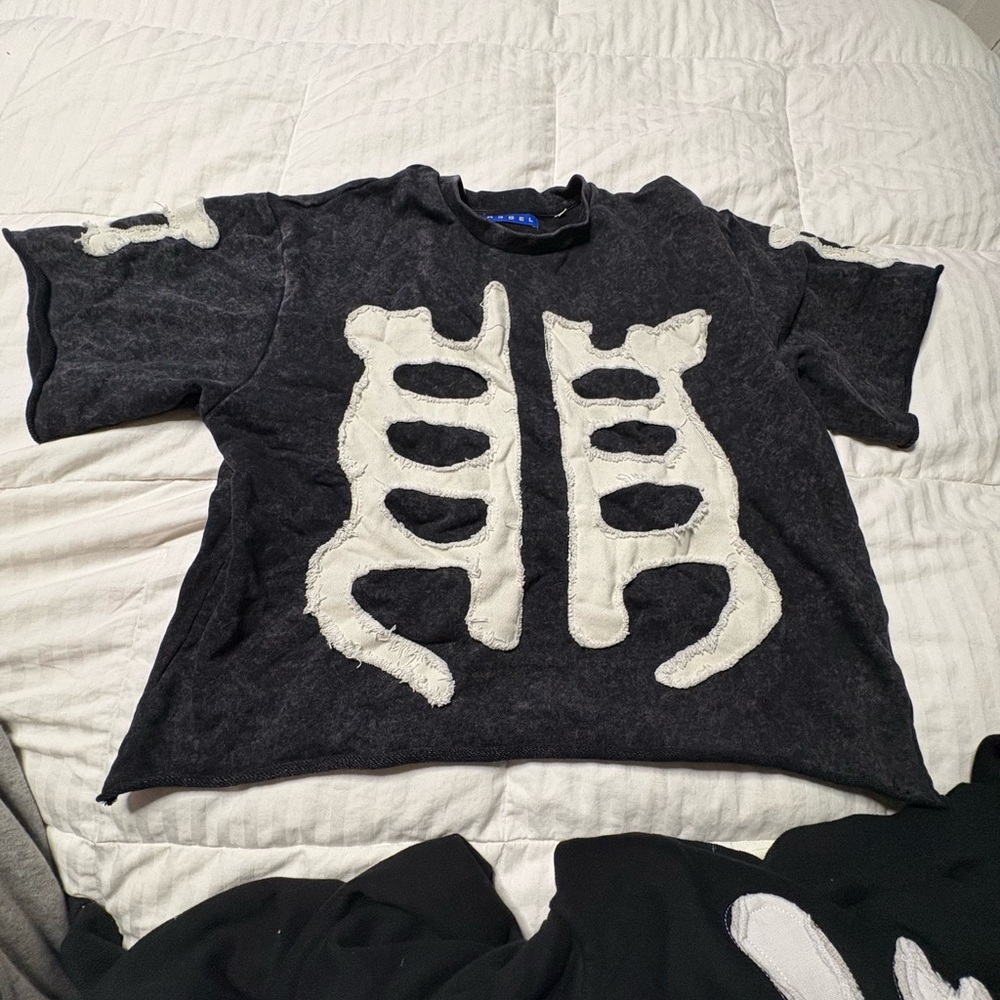 Kids Black Skeleton Shirt
